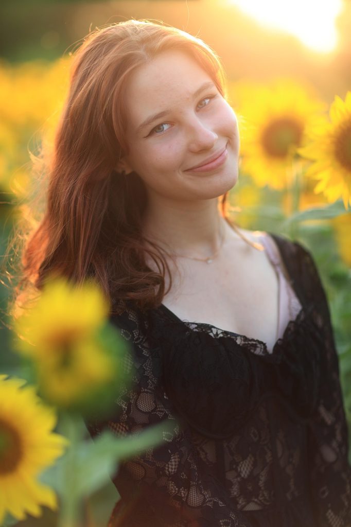 frau, blumen, sonnenblumen, nature, blue, flora, natur, portrait, person, modell, garden, make-up, aufgestellt